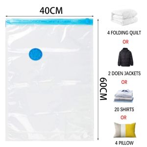 Keycool 5PCS Vacuum Storage Bags for Clothes & Bedding Reusable Airtight Space Saver Compression Bags 4 Size Options