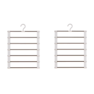 Functional Stackable Clothes Holder for Pants Solid Metal Frame with Protective Clasps