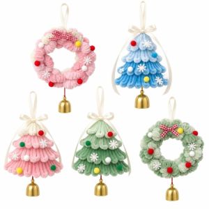 OKKFINE Hanging Chenille Stems Stick Set Xmas Tree Christmas Ornaments Plush Toy Doll Material Kit Furry Craft Supplies Christmas Wind Chime Xmas Party