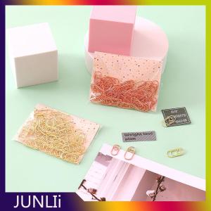 JUNLIi 50ชิ้น/ถุง MINI Heart Rose Color CLIP บุ๊คมาร์คคลิปกระดาษโลหะ