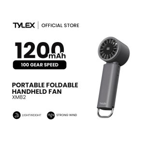 TYLEX XM82 Portable Foldable Handheld Fan 1200mAh Battery 100 Gear Wind Speed Mini Fan