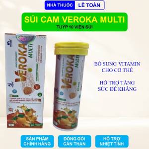 Sủi cam Veroka Multi bổ sung vitamin cho cơ thể giúp tăng đề kháng tuýp 10 viên