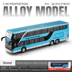 I know High-End Alloy Double-Decker Bus Model - Detailed Simulation Public Transport Toy for Kids