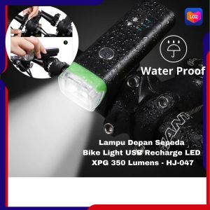 COD TaffLED Lampu Depan Sepeda Bike Light USB Recharge LED XPG 350 Lumens - HJ-047 / lampu sepeda super terang waterproof otomatis nyala ketika gelap terlaris tren bahan kokoh kuat baterai tahan awet desain moderen unik elegan anti air terbaik murah viral