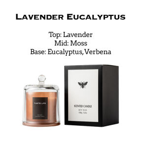 [SG Stock] Scented Candle 100% Natural Soy Wax 150g 30H Essential Oil Lavender Home Fragrance Gift Set