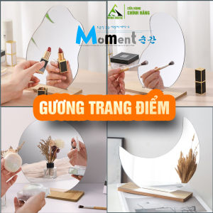 Gương trang điểm phóng đại xoay 360 độ 2 mặt treo tường phòng tắm phòng ngủ Khách sạn resort Thép không gỉ Crom Đồng Đỏ Đồng Cổ Crom Minh House