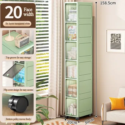 in hom Multi-Use Cabinet Bathroom Slim Drawer Organizer With Wheels Removable Foldable Plastic Storage Cabinet