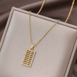 kalung titanium sempoa zircon vintage trending fashion korea elegan anti karat dan luntur KL190