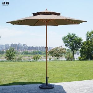 2.7M Outdoor Umbrella Parasol Garden Patio Umbrella Waterproof SunShade Umbrella Beach Coffee Round Retractable Outdoor Umbrella Cantilever Parasol Umbrella Patio Garden Umbrella