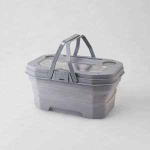 MD-C1292 Keranjang Piknik Lipat Portable Silikon Bisa Menjadi Meja Baskom Travel Serbaguna