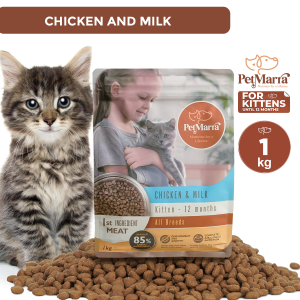 PetMarra Kitten Dry Food Chicken and Milk 1kg cats pet foods kibbles milky all breeds pets kibble breed