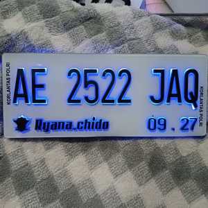 Plat Motor Custom Timbul LED Floos