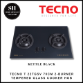 TECNO T 22TGSV 70CM 2-BURNER TEMPERED GLASS COOKER HOB + 1 YEAR WARRANTY. 
