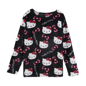 SG【READY STOCK】Coral Fleece Hello Kitty pants Cartoon  Kitty Loose Pants pants Womens Warm Plush Student Home Pants Pajamas