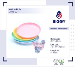Piring Makan Saji Mellau Leitha Dinner Plate Piring Bulat Serbaguna Tempat Kue Roti Snack BPA Free Bahan Plastik