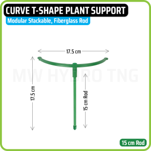 Interlocking Stackable Curve T-Shape Plant Support Stake | Penyangga Penopang Tanaman Bentuk T Melengkung Desain Modular