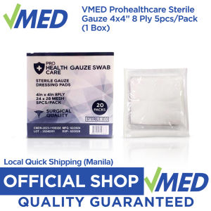 VMED ProHealth Care Sterile Gauze Swabs Absorbent Gauze Sponge 4x4 100pcs 5pcs per Pack