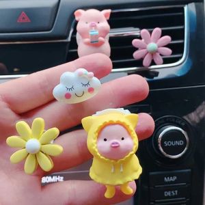QIXING Purify the Air Car Accessories Cute Pig Outlet Aroma Diffuser Scent Aromas Diffuser Car Air Vent Freshener Car Air Freshener Perfume Clip Air Outlet Aromatherapy Clip