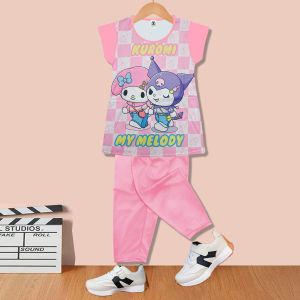Sports Girls tshirt and pants Kids Terno Children Set for Girl Cartoon UGA055