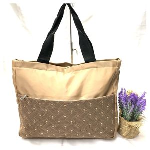 Tas Tote Bahu Shoulder Bag Ukuran Besar Corduroy Bordir Bunga Simple dan Elegan Valerie