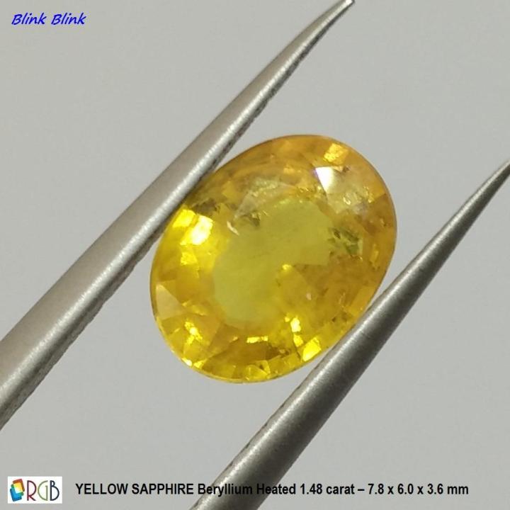 RGB Natural Yellow Sapphire 1.48 Ct - Beryllium - Kuning | Lazada Indonesia