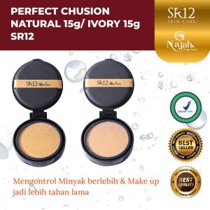 PERFECT CUSHION SR12 Natural/Ivory Foundation Bedak Anti Luntur Oil Control Dengan Vitamin E 15 g