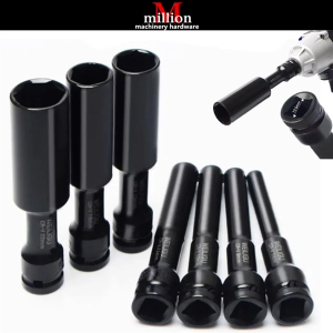 millionhardware - (1pc) 1/2" 7-24mm x 128mm Length Extra Long Deep Impact Box Socket Metric Air Pneumatic Box Sockets