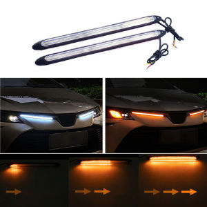 2 cái xe Đèn chạy ban ngày 12V LED chảy tín hiệu báo rẽ đèn nháy dây Streamer Đèn chạy ban ngày không thấm nước xe dải đèn trang trí đèn nháy dây