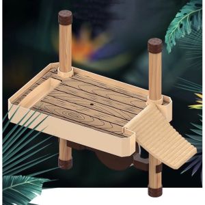 DJ บกเต่าอาบแดด ที่พักเต่า แบบติดข้างแทงค์ สามารถลอยน้ำตามระดับของน้ำ สำหรับเต่าน้ำเต่าญี่ปุ่น