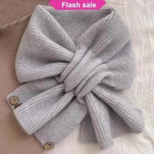 Flash Sale Neck Guard Shawl Solid Color Cross Scarf Knitted Neckerchief Wrap Neck Warmer Women