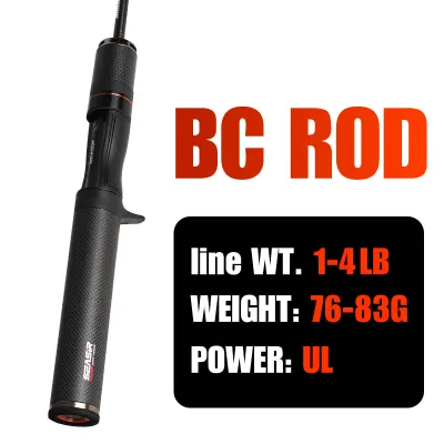 SEASIR Black Arrow Fishing Rod 1.5M-1.8M/4.92FT-5.90FT 76G Lure Weight 0.8-10g UL Carbon Fiber FUJI O Guide Rings BFS Two Sections Sound Knob Light Micro Fish Pole