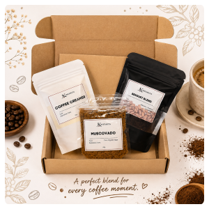 Gift Set | Ground Coffee + Muscovado | Coffee Creamer | Box + Ribbon | 60CCM