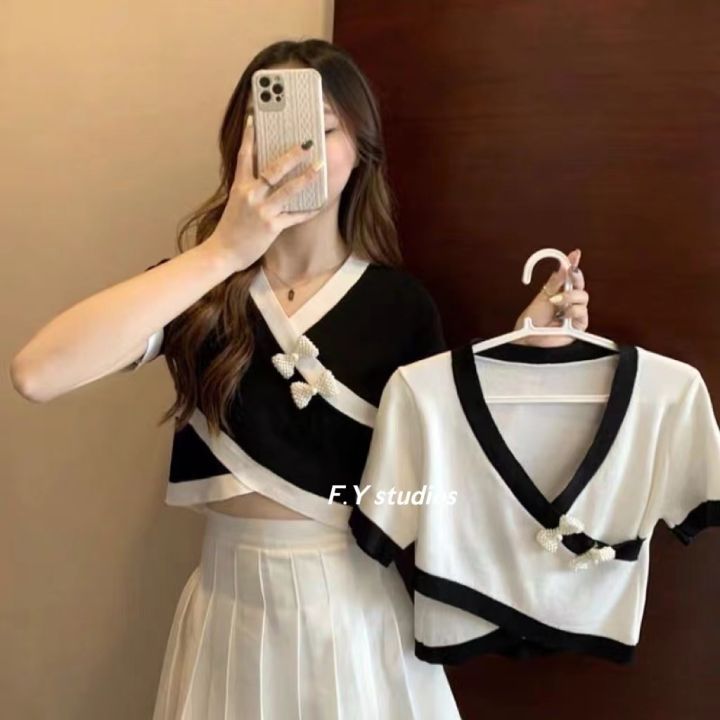 𝙁.𝙔 𝙨𝙩𝙪𝙙𝙞𝙤𝙨 🌸(พร้อมส่ง‼️)🌸NO.182 เสื้อยืดแขนสั้นแฟชั่นใหม่ เสื้อไหมพรม ...