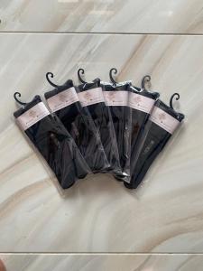 12 Pasang Kaos kaki wanita jempol Nilon hitam ukuran S/M/L SUDAH kemas