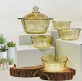 5-in-1 Classy Luxe Borosilicate Glass Soup Bowl Pot Set. 
