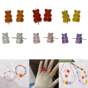 10 Pieces Bear Pendants Acrylic Beads Making Accessories DIY Necklace Bracelet Supplies Acrylic Material for DIY