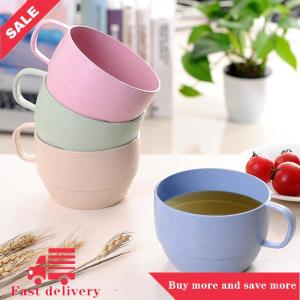 [COD]Flash Delivery Nordic Style Plastic Tea Cup Coffee Tea Milk Drink Cup Eco-friendly Reusable Wheat Straw Cup Travel Bathroom Toothbrush Cup