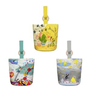 REEBO พืชปลูกต้นไม้ กระเป๋าถังการ์ตูน ชุดเดรสพิมพ์ลาย ท้องฟ้าสีฟ้า กระเป๋าถือดาวผ้าใบ หวานหวานแหววว ถุงช้อปปิ้งถุง กระเป๋าอาหารกลางวันจดหมาย ช้อปปิ้ง