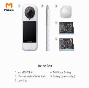 Insta360 X4 Air Starter bundle- Lightweight 165g 8K 360 Camera Invisible Selfie Stick Effect Replaceable LensesDual Batteries