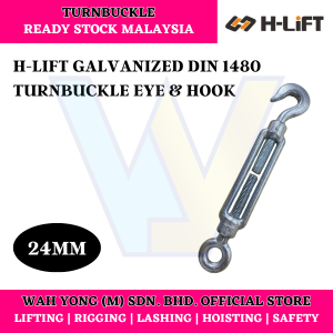 H-LIFT GALVANIZED DIN 1480 TURNBUCKLE EYE AND HOOK (20MM - 30MM)