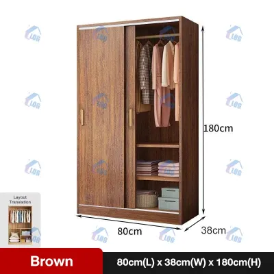 Nordic Luxury Sliding Door Wardrobe Cabinet Wood Furniture Wardrobe Organizer 180cm Height large space durable