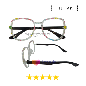 Kacamata Anak Anti radiasi Blueray Laptop/komputer/HP/TV Anti UV Oval Haxagonal Lensa Normal Aman Untuk Anak Anti Debu Full Frame Motif Bunga Lucu Unik - FREE CASE