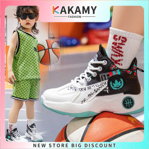 KAKAMY NEW Basketball shoes for kids original with spike high cut for boy shoes Anti slip and wear-resistant #4.19/01