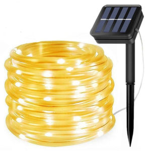Solar Rope Lights Outdoor Waterproof 100 LED 12M Outdoor Christmas Garden Lighting Strips Fairy Lights