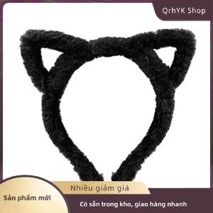 Hàng có sẵn✨ Mèo Tai Headband sang trọng mùa đông lông thỏ tai hairband dễ thương tóc bó lông Headband ngọt rửa mặt Headband cô gái Head Hoop Phụ kiện tóc