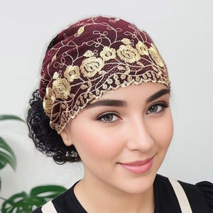 Women Hat Lace Hat Embroidered Turban Headband Muslim Hat Mother Hat Chemo Cap