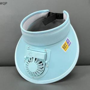 [WQP Fashion Store] Hot Sale Jewerry Breathable Cooling Fan Hat Sunscreen Fan Sun Visor Hat Fishing Hat Cooling Peaked Cap Hat Usb Charging Hat Fan For Sunhat