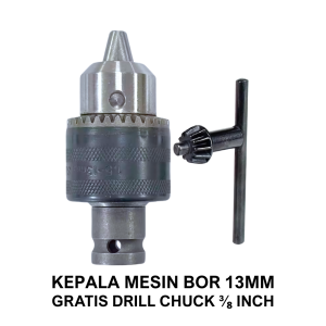 Paket Promo - Adapter Drill 1/2" Chuck Impact Adaptor Converter Impact Wrench & Kepala Bor Drill Chuck 10-13mm