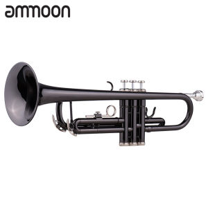 [ammoon]【IN STOCK】Brass Plated Bb Trumpet Set for Beginner Student with Hard Case Straps Mouthpiece Gloves Polishing Cloth