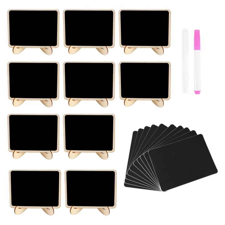 Herda 18 PCS Mini Chalkboard Signs With Easel Stand, Wooden Blackboard